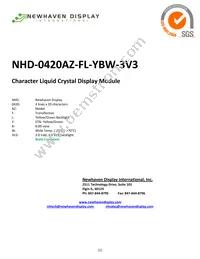 NHD-0420AZ-FL-YBW-3V Datasheet Cover