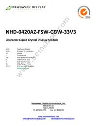 NHD-0420AZ-FSW-GBW-33V3 Datasheet Cover