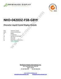 NHD-0420DZ-FSB-GBW Datasheet Cover