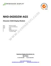 NHD-0420DZW-AG5 Datasheet Cover