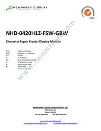 NHD-0420H1Z-FSW-GBW Datasheet Cover