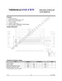 NHD-0440AZ-FSW-FBW Datasheet Page 2