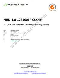 NHD-1.8-128160EF-CSXN# Datasheet Cover