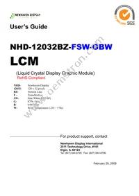 NHD-12032BZ-FSW-GBW Datasheet Cover
