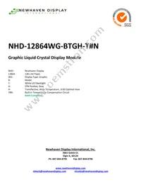 NHD-12864WG-BTGH-T#N Datasheet Cover