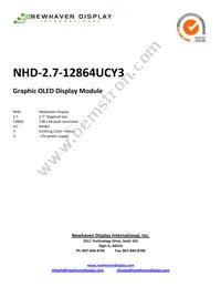 NHD-2.7-12864UCY3 Datasheet Cover