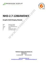 NHD-2.7-12864WDW3 Datasheet Cover