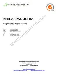 NHD-2.8-25664UCB2 Datasheet Cover