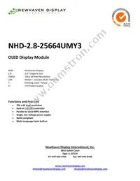 NHD-2.8-25664UMY3 Datasheet Cover