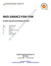NHD-24064CZ-FSW-FBW Datasheet Cover