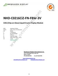 NHD-C0216CIZ-FN-FBW-3V Datasheet Cover