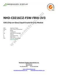 NHD-C0216CIZ-FSW-FBW-3V3 Datasheet Cover