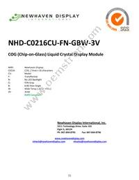 NHD-C0216CU-FN-GBW-3V Datasheet Cover