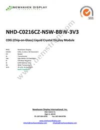 NHD-C0216CZ-NSW-BBW-3V3 Datasheet Cover