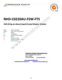 NHD-C0220AU-FSW-FTS Datasheet Cover