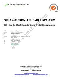 NHD-C0220BIZ-FS(RGB)-FBW-3VM Datasheet Cover