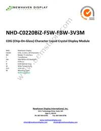 NHD-C0220BIZ-FSW-FBW-3V3M Datasheet Cover