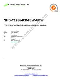 NHD-C12864CR-FSW-GBW Datasheet Cover