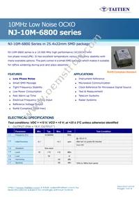 NJ-10M-6872 Datasheet Cover