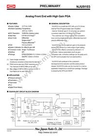 NJU9103KV1-TE3 Datasheet Cover