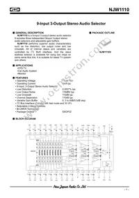 NJW1110V-TE1 Datasheet Cover