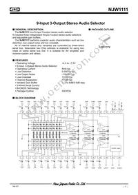 NJW1111V-TE1 Datasheet Cover