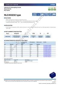 NLC453232T-271K-PF Datasheet Cover