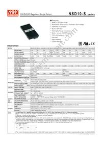 NSD10-48S15 Datasheet Cover
