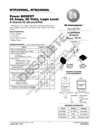 NTP22N06L Datasheet Cover