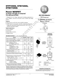 NTP75N06 Datasheet Cover