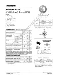 NTR3161NT1G Datasheet Cover