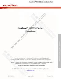 NUC131SD2AE Datasheet Cover