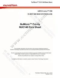 NUC140RE3CN Datasheet Cover