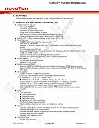 NUC230VE3AE Datasheet Page 9