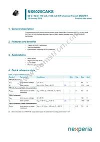 NX6020CAKSX Datasheet Cover