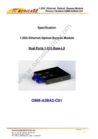 OBM-A3BA2-C01 Datasheet Cover