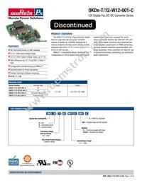 OKDX-T/12-W12V-001-C Datasheet Cover