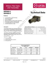 OPF692-2 Datasheet Cover