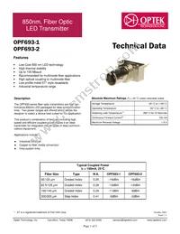 OPF693-1 Datasheet Cover