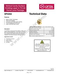 OPV202 Datasheet Cover