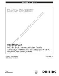 P80C32UFAA Datasheet Cover