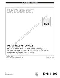 P87C654X2FA Datasheet Cover