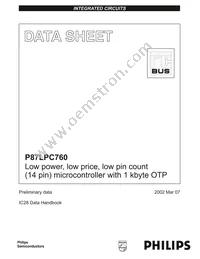 P87LPC760BDH Datasheet Cover