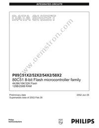 P89C58X2BA/00 Datasheet Cover