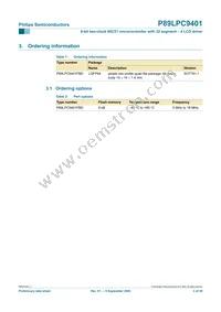 P89LPC9401FBD Datasheet Page 3