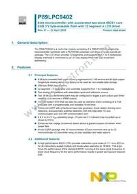 P89LPC9402FBD Datasheet Cover