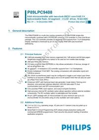 P89LPC9408FBD Datasheet Cover