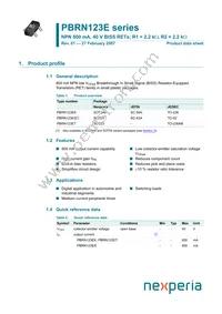 PBRN123ES Datasheet Cover