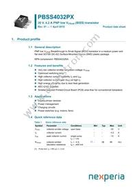 PBSS4032PX Datasheet Cover