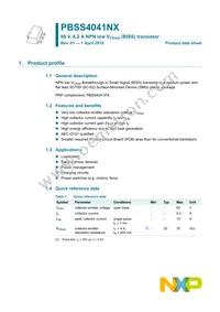 PBSS4041NX Datasheet Cover